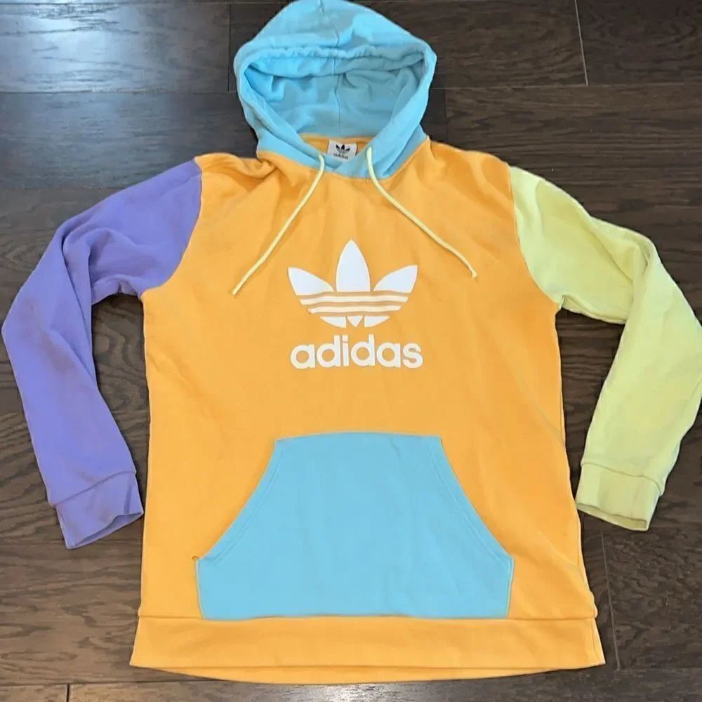 Adidas Adventure pastel trefoil hooded Hoodie Sweatshirt jacket pullover L slim